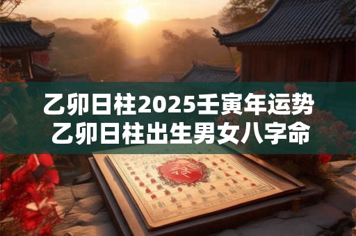乙卯日柱2025壬寅年运势 乙卯日柱出生男女八字命运解析