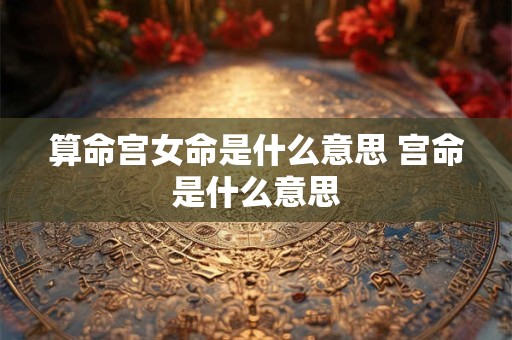 算命宫女命是什么意思 宫命是什么意思