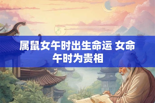 属鼠女午时出生命运 女命午时为贵相