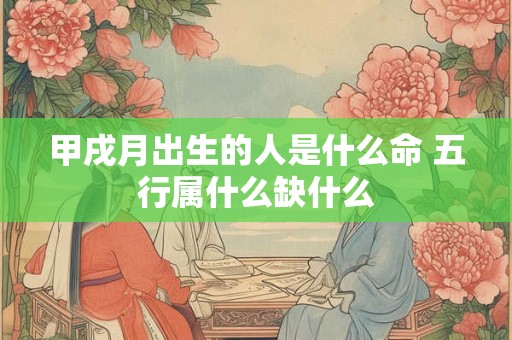 甲戌月出生的人是什么命 五行属什么缺什么