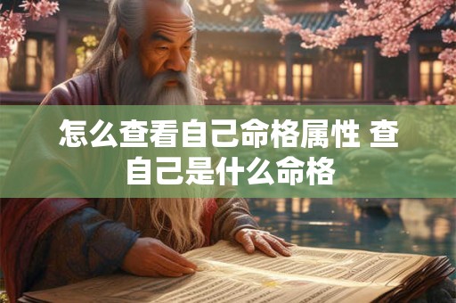 怎么查看自己命格属性 查自己是什么命格