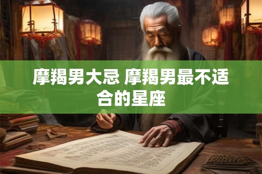 摩羯男大忌 摩羯男最不适合的星座