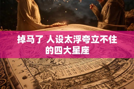 掉马了 人设太浮夸立不住的四大星座