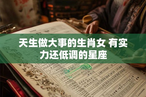 天生做大事的生肖女 有实力还低调的星座