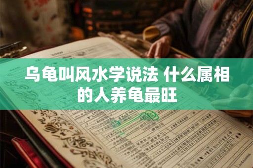 乌龟叫风水学说法 什么属相的人养龟最旺