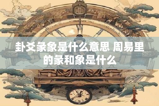 卦爻彖象是什么意思 周易里的彖和象是什么