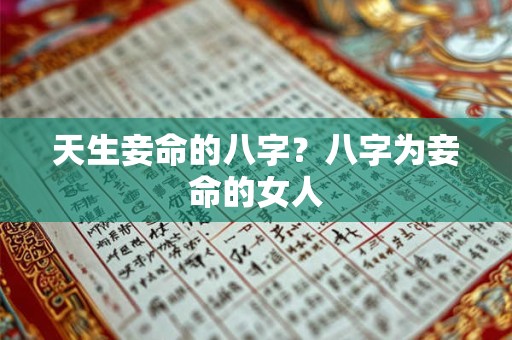 天生妾命的八字？八字为妾命的女人