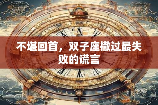 不堪回首，双子座撒过最失败的谎言