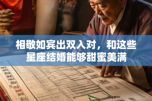 详细阅读:相敬如宾出双入对,和这些星座结婚能够甜蜜美满 相敬如宾出双入对,和这些星座结婚能够甜蜜美满