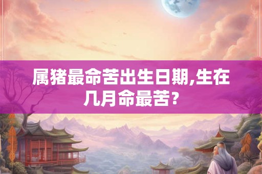 属猪最命苦出生日期,生在几月命最苦？
