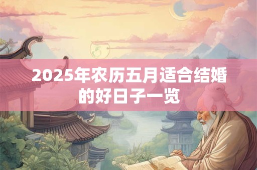 2025年农历五月适合结婚的好日子一览
