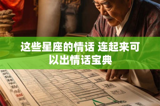 这些星座的情话 连起来可以出情话宝典
