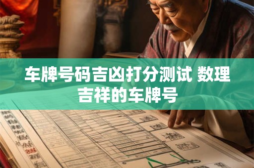 车牌号码吉凶打分测试 数理吉祥的车牌号