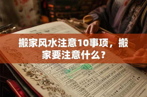 搬家风水注意10事项，搬家要注意什么？