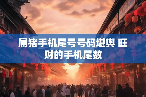 属猪手机尾号号码堪舆 旺财的手机尾数