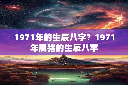 1971年的生辰八字？1971年属猪的生辰八字