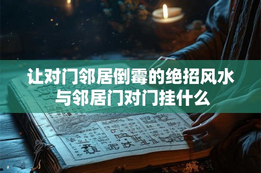 让对门邻居倒霉的绝招风水 与邻居门对门挂什么