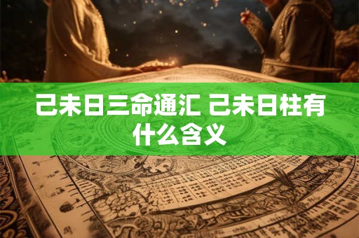 己未日三命通汇 己未日柱有什么含义