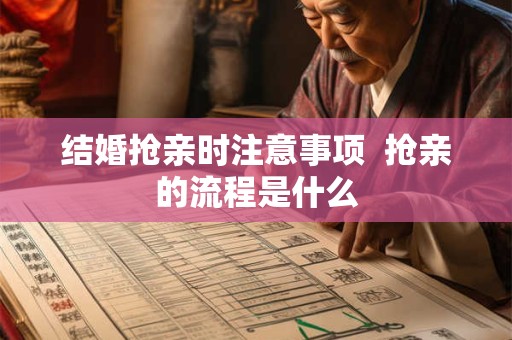 结婚抢亲时注意事项  抢亲的流程是什么
