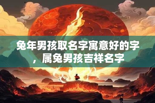 兔年男孩取名字寓意好的字，属兔男孩吉祥名字