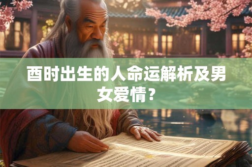 酉时出生的人命运解析及男女爱情？