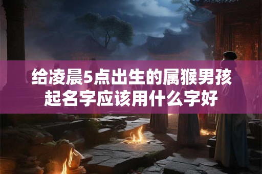 给凌晨5点出生的属猴男孩起名字应该用什么字好