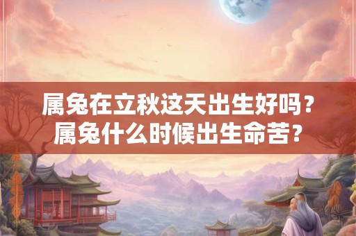 属兔在立秋这天出生好吗？属兔什么时候出生命苦？