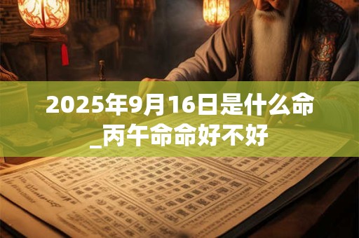 2025年9月16日是什么命_丙午命命好不好
