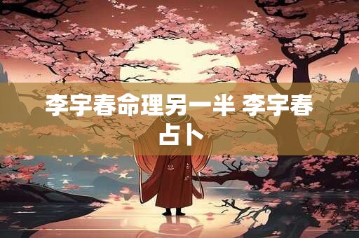 李宇春命理另一半 李宇春占卜