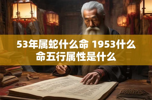 53年属蛇什么命 1953什么命五行属性是什么