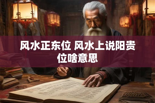 风水正东位 风水上说阳贵位啥意思