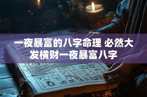 一夜暴富的八字命理 必然大发横财一夜暴富八字