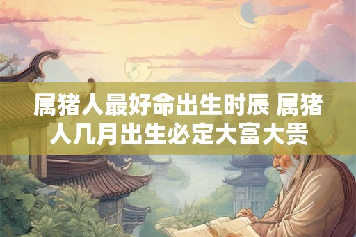 属猪人最好命出生时辰 属猪人几月出生必定大富大贵