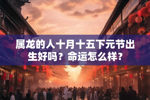 属龙的人十月十五下元节出生好吗？命运怎么样？
