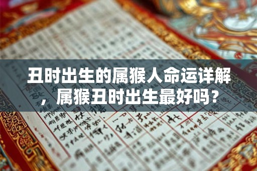 丑时出生的属猴人命运详解，属猴丑时出生最好吗？