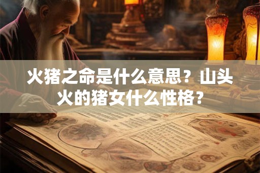火猪之命是什么意思？山头火的猪女什么性格？