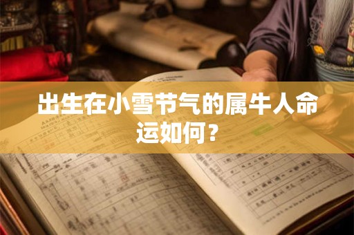 出生在小雪节气的属牛人命运如何？