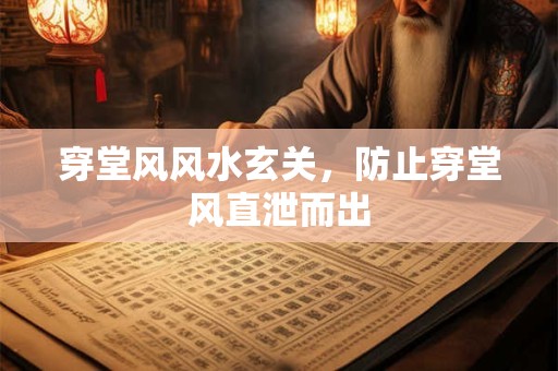 穿堂风风水玄关，防止穿堂风直泄而出