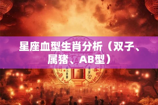 星座血型生肖分析（双子、属猪、AB型）