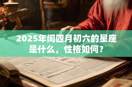 详细阅读:2025年闰四月初六的星座是什么,性格如何? 2025年闰四月初六的星座是什么,性格如何?