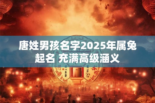 唐姓男孩名字2025年属兔起名 充满高级涵义