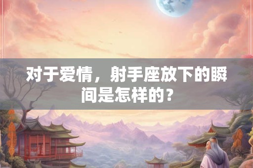 对于爱情，射手座放下的瞬间是怎样的？
