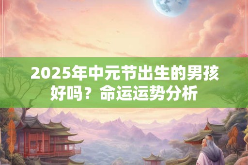 2025年中元节出生的男孩好吗？命运运势分析