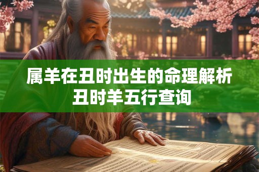 属羊在丑时出生的命理解析 丑时羊五行查询