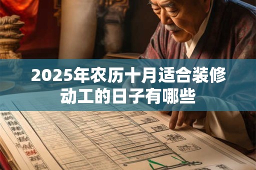 2025年农历十月适合装修动工的日子有哪些