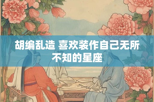 胡编乱造 喜欢装作自己无所不知的星座