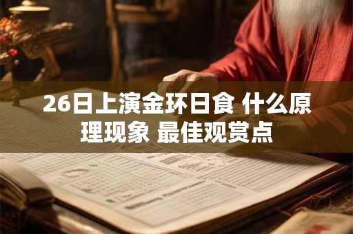 26日上演金环日食 什么原理现象 最佳观赏点