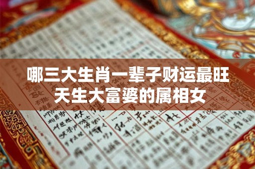 哪三大生肖一辈子财运最旺 天生大富婆的属相女