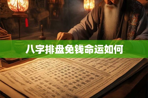 八字排盘免钱命运如何
