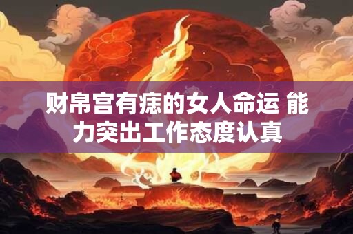 财帛宫有痣的女人命运 能力突出工作态度认真